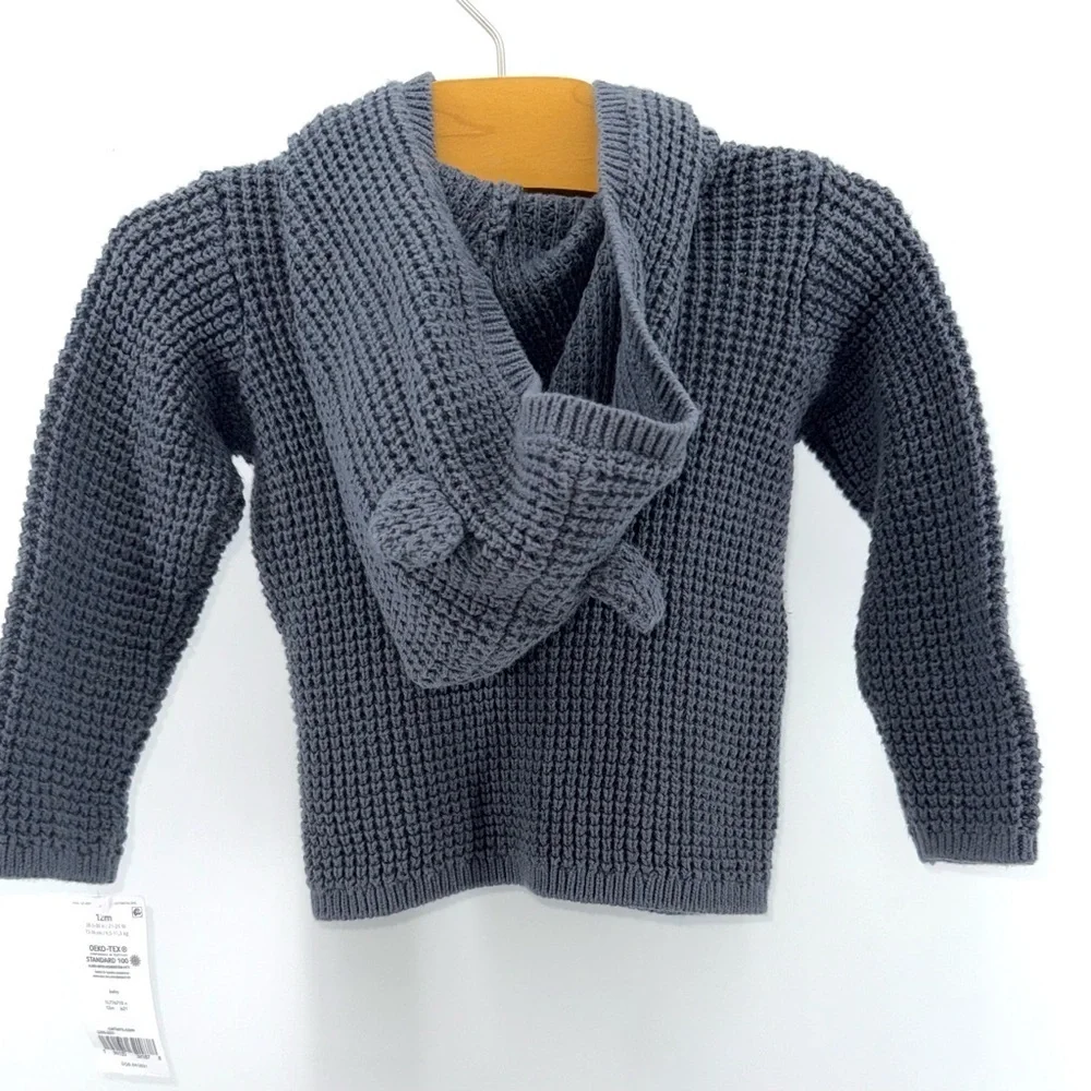 Carter's Dark Gray Bear Ears Sweater - New!